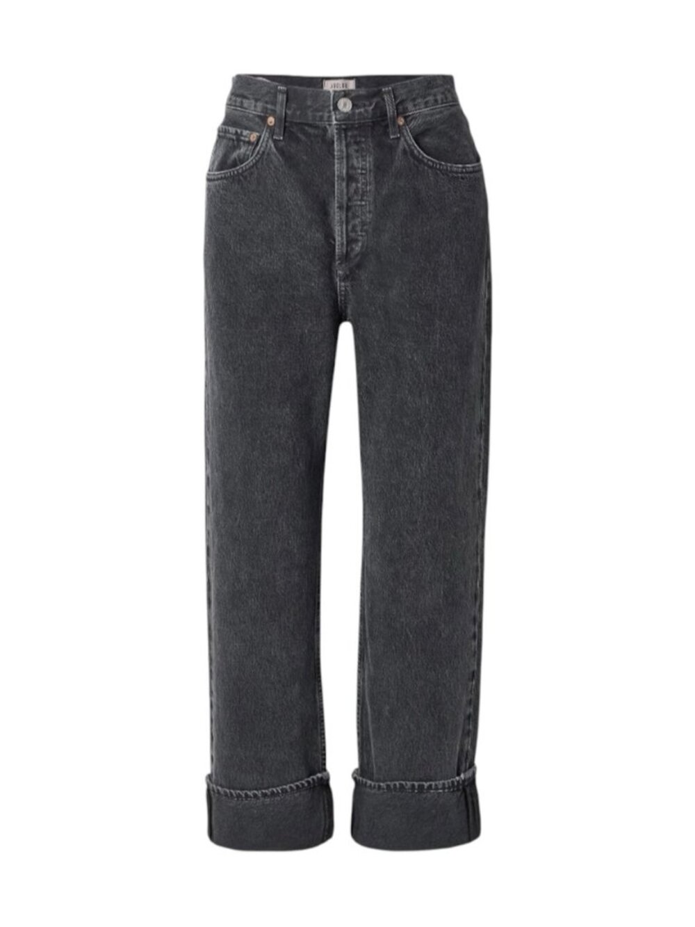 AGOLDE Fran Low Rise Straight Leg Jeans 27 Black Tea Organic Cotton